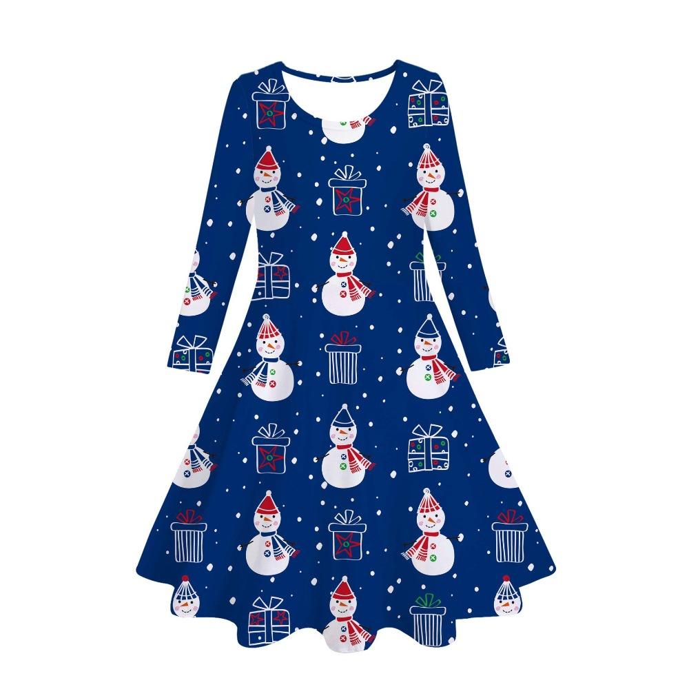 Girls' 3D Hat Snowman Dress Long Sleeve Summer Spring Vacation Daily Holiday Princess Beautiful Sweet Kids 4-12 Years Casual Dress A Line Dress