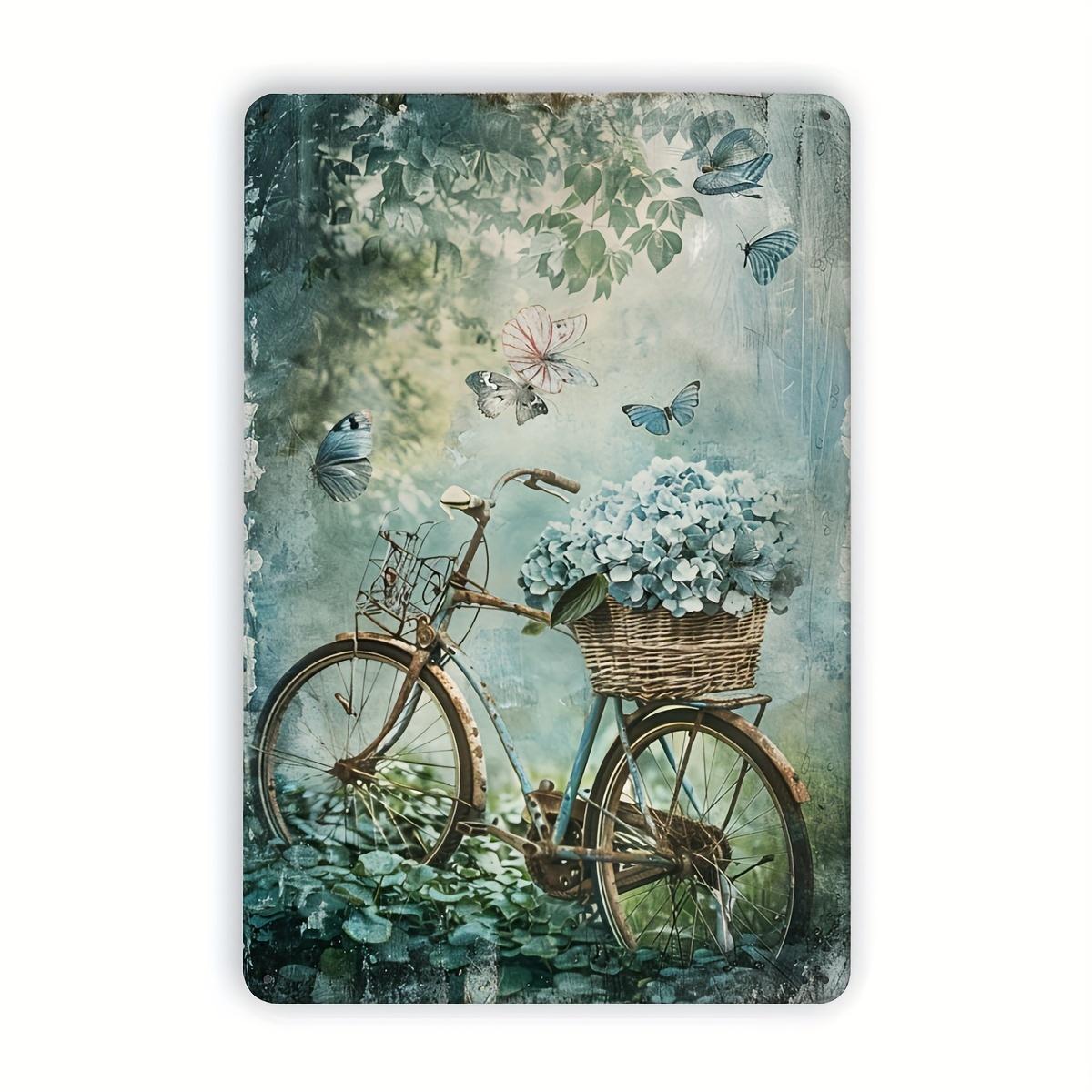 

D Flat Vintage Today I Choose to Be Happy Metal Tin Sign x Inch Inspirational Wall Art with Floral Vase Colorful Flo 20x30cm（7.8x11.8inch）