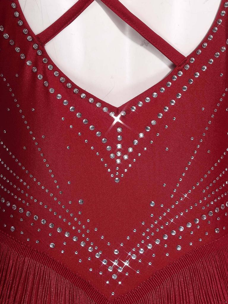 All-in-One Performance Jumpsuit for Women S-XXL: Perfect for Tango, Rumba & Figure Skating with Mesh Sleeves & Open Back