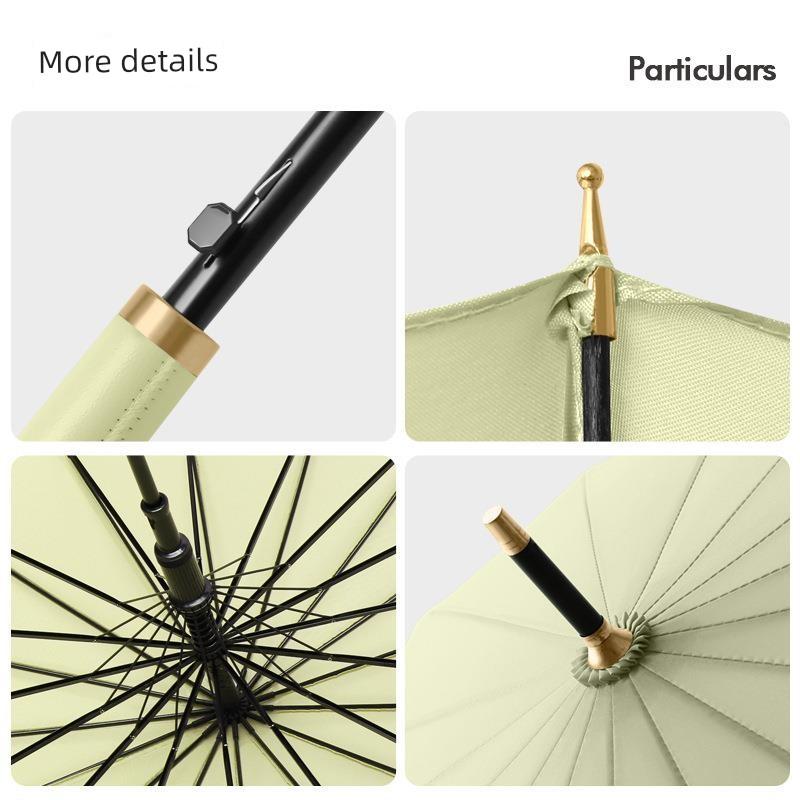 24-Rib Automatic Umbrella, Large Business Straight Umbrella, Double-Handle Factory-Printed Logo Advertising Long-Handle Umbrella