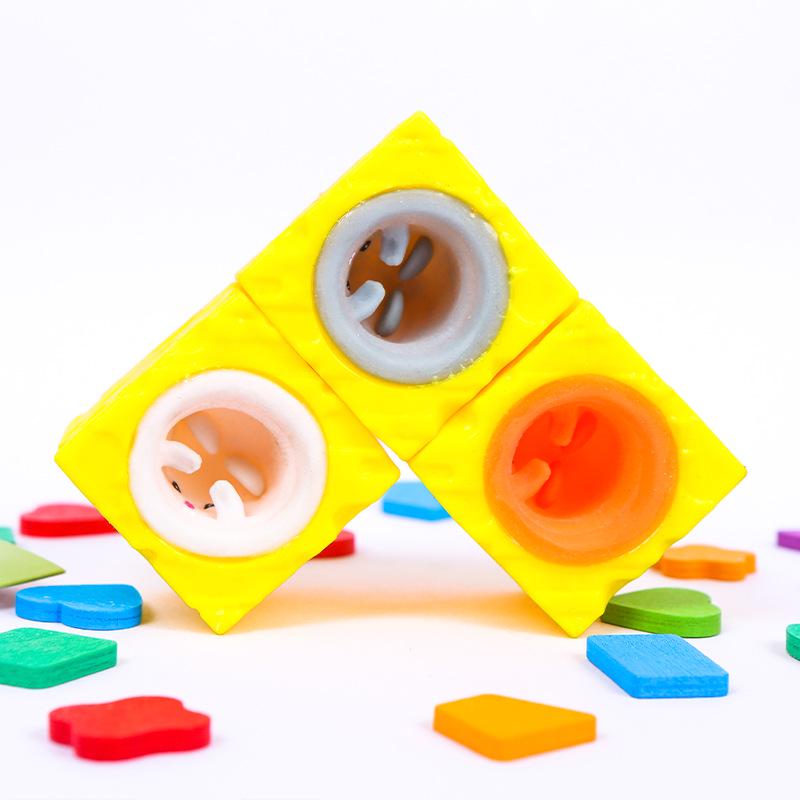 Cute Cheese Mouse & Squirrel Squeeze Cup Decompression Toy
