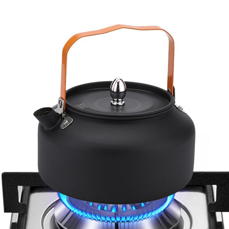Portable Camping Kettle 1.6L Outdoor Teapot Kettle Coffee Pot 304 Stainless Steel Water Pot Campfire Kettle Camping Accessories