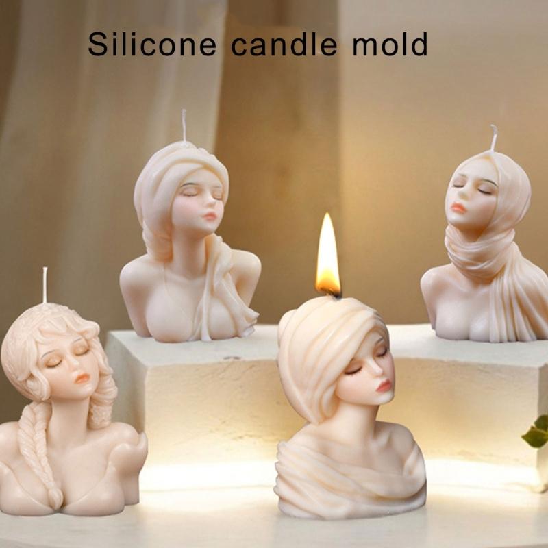 Silicone Molds Girl Portrait Candle Molds Epoxy Resin Molds Castings Molds Ornament Plasters Molds Candle Making Molds
