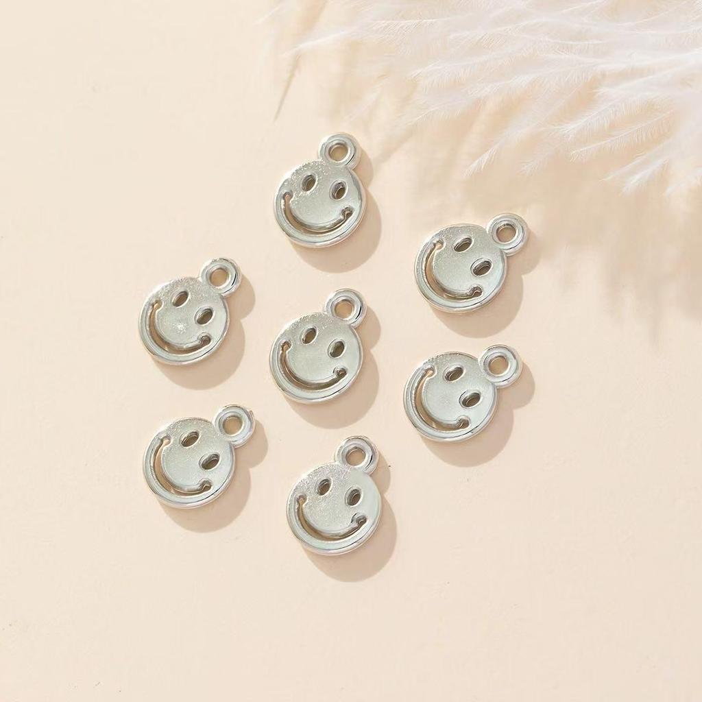 Kunststoff ABS Vergoldete Lachendes Gesicht Abstandshalter Perlen für DIY Handgemachten Schmuck