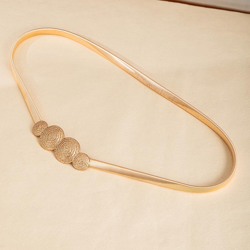 Wind Metal Belt Elastic Elastic Waist Chain Women'S Fashion Versatile Spring Dress Shirt Sweater Waist Seal