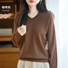 Women S Loose Hooded Long Sleeve Knit Sweater Color Block Commute Style