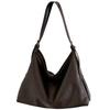 Korean lazy style soft leather shoulder bag women's versatile large-capacity tote bag ins fashionable retro commuter messenger bag