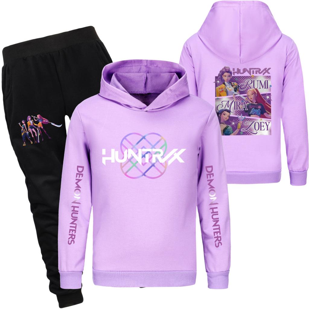 Children's Hooded Top And Pants Two-piece Tracksuit Set Long-sleeved Printed Sweatshirt Set