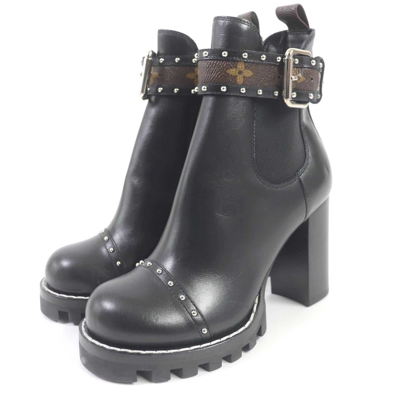 

Excellent LOUIS VUITTON Ankle boots black leather Women 36 Used
