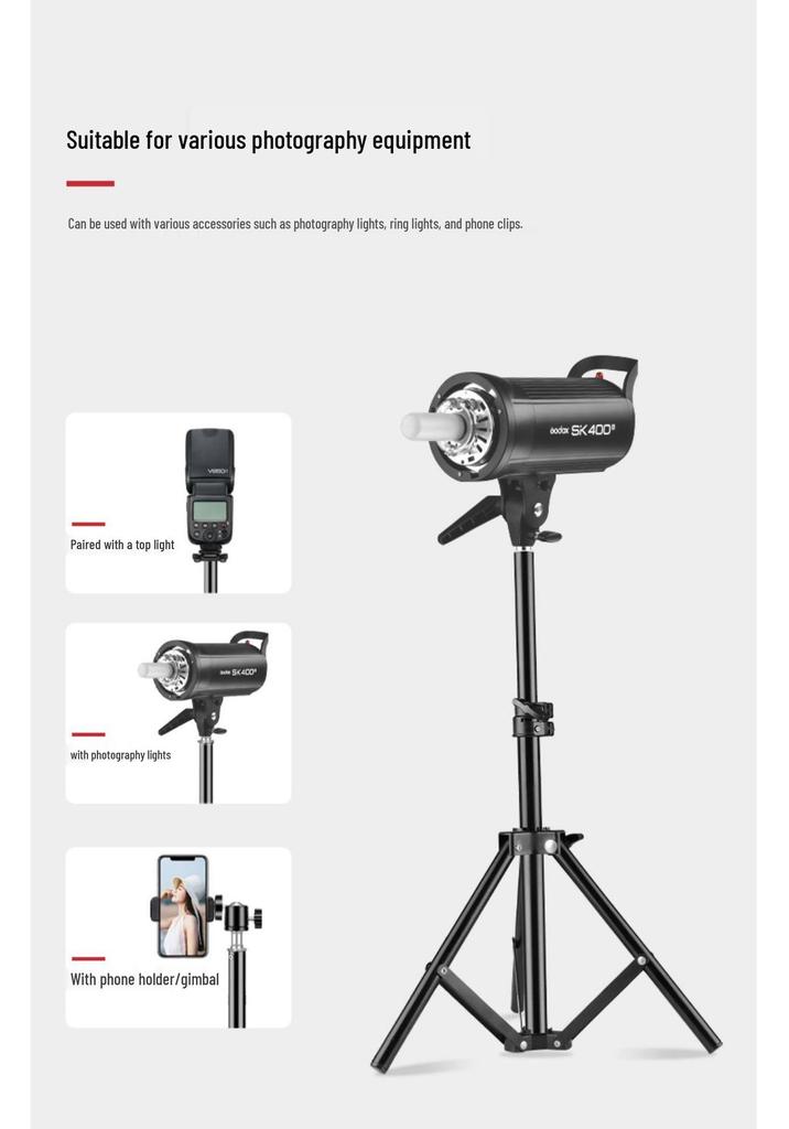 Professional Photography & Broadcast Floor Lamp Stand - Adjustable 70cm Floor & Flash Lamp Stand