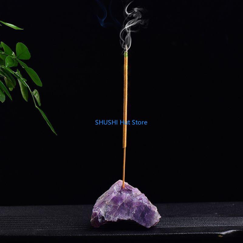 Crystal Stone Incense Holder Natural Healing Incense Tray D57B