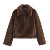 Button Embellished Brown Long Sleeved Jacket Women's Autumn Winter Collection