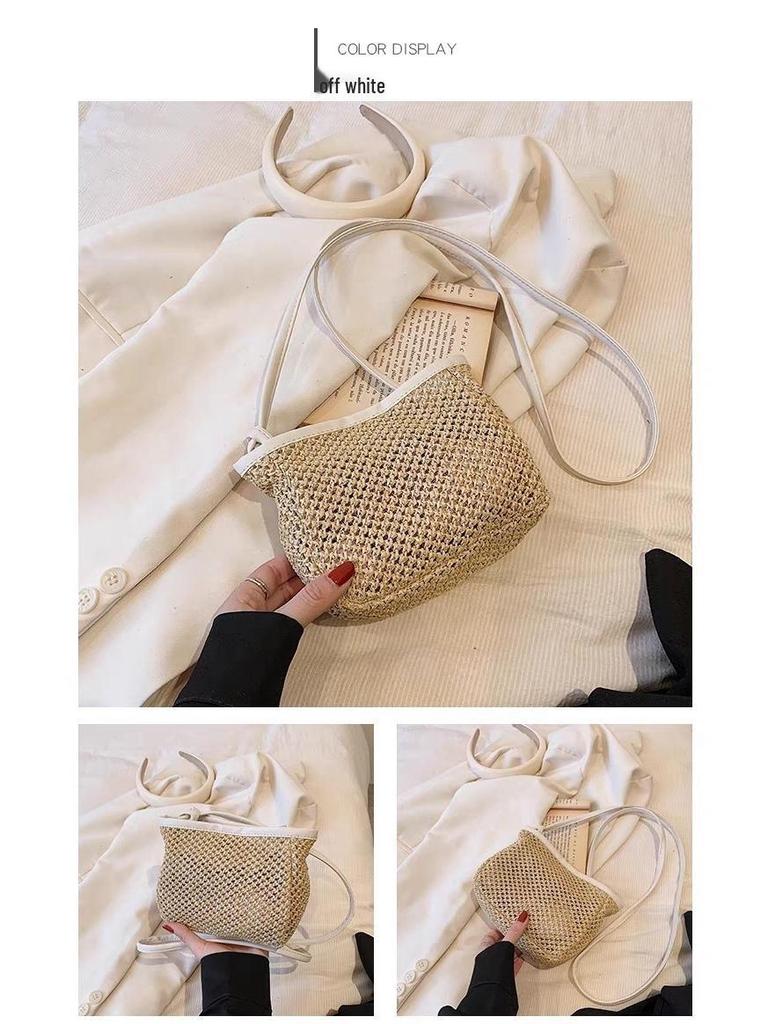 2025 Mini Pastoral Style Woven Crossbody Bag - Fresh Summer Knit Square Design