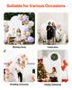 Arch Backdrop Stand, Set of 3, 1.8/1.5/1.2 m, Stable Structure, Easy Assembly, Gold Metal Arch Backdrop Stand with Cover, for Wedding, Birthday Party,