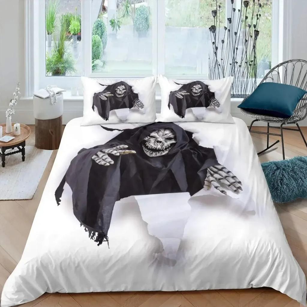 Halloween Weihnachten Bettwäschesets Fliegende Vampirfledermäuse Bettbezugset Kissenbezug Für Erwachsene und Kinder Halloween Dekorationen