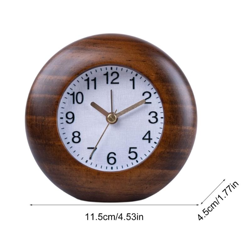 Elegant Wood Frame Alarm Clock with Arabic Numerals Backlights Quiet