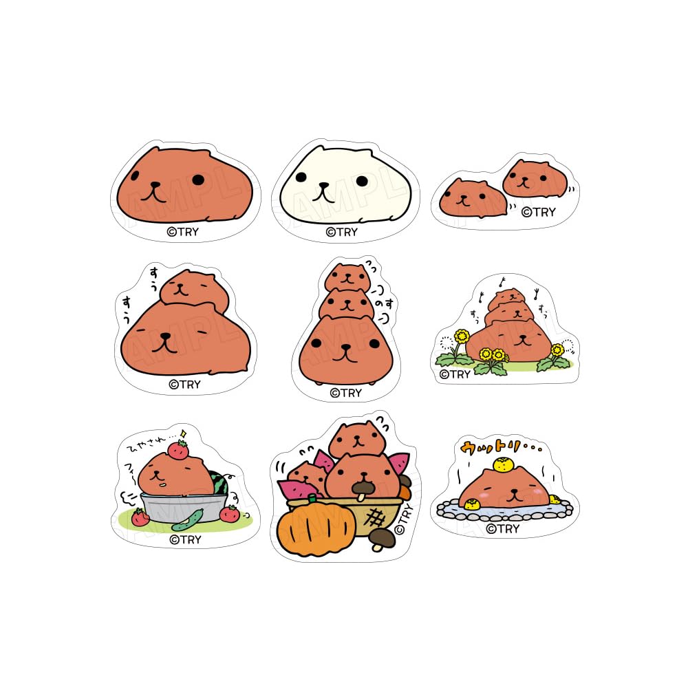 

торговая акриловая коробка с 9 значками «Капибара-сан»,