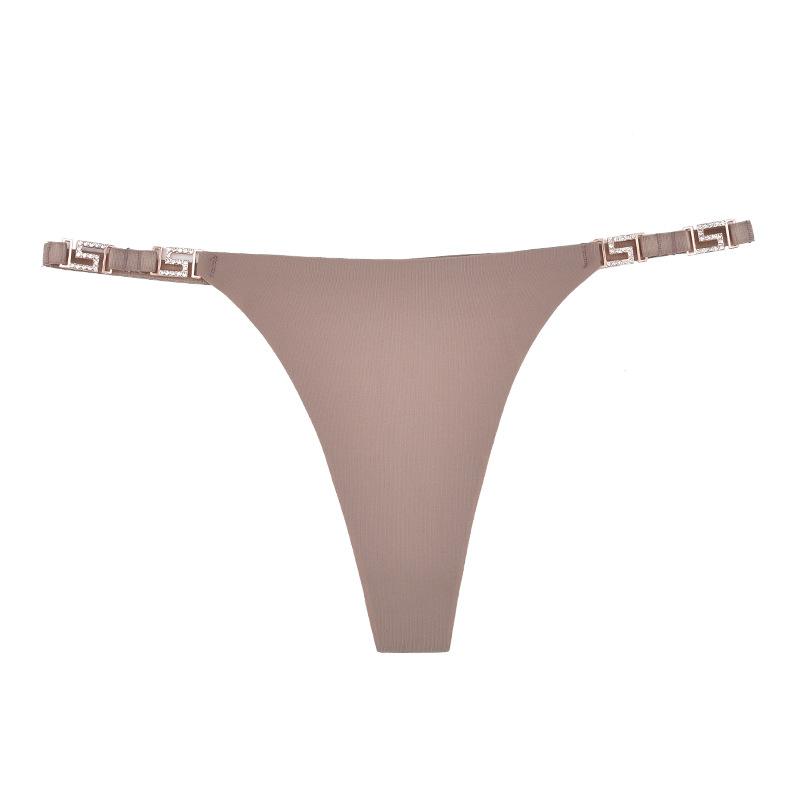 Mutandine sexy da donna Vita bassa Catena di diamanti Intimo Decorazione in metallo G String Perizoma Tentazione femminile Intimo intimo