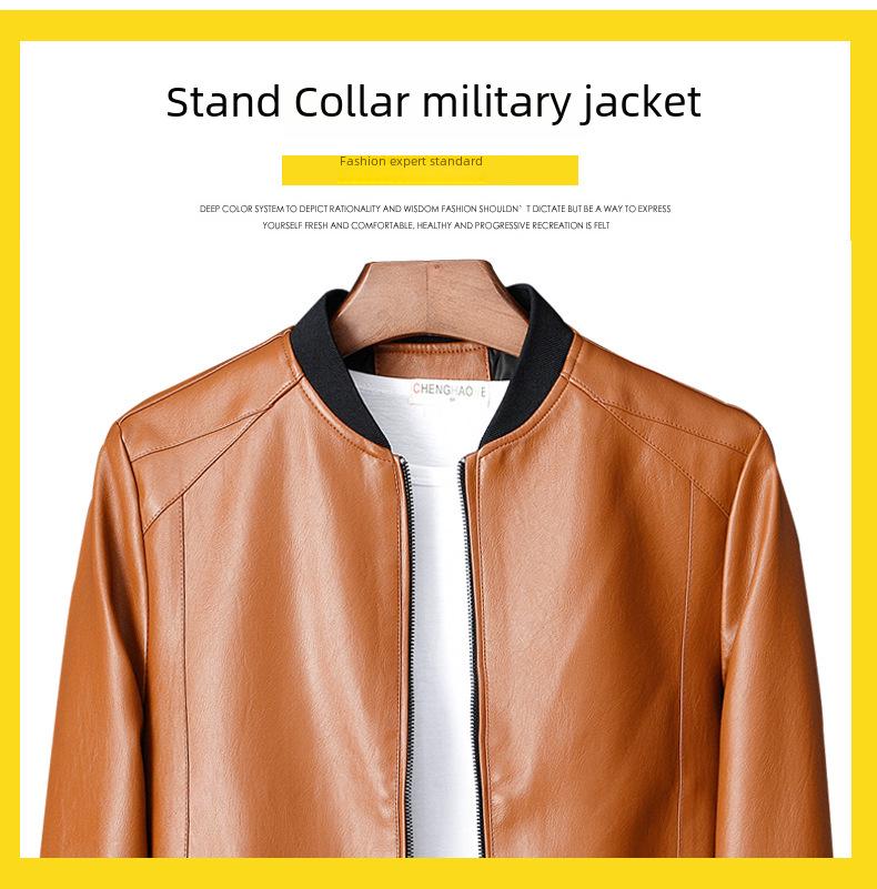 2023 Men's Stylish Leather Motorcycle Jacket - Slim Fit, Handsome Korean Style for Spring & Autumn