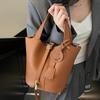 2025 Spring and Summer Hot Sale, High-end Portable Bucket Bag, Women's Casual Versatile Lychee Pattern Texture Messenger Child and Mother Bag