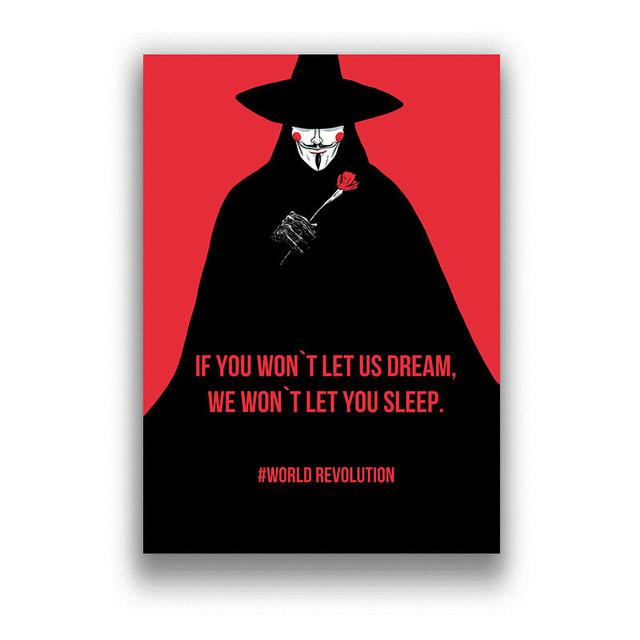 Klassieke Hackers Movie V voor Vendetta Posters en Prints Canvas Schilderij Abstract Decoratief Home Decor