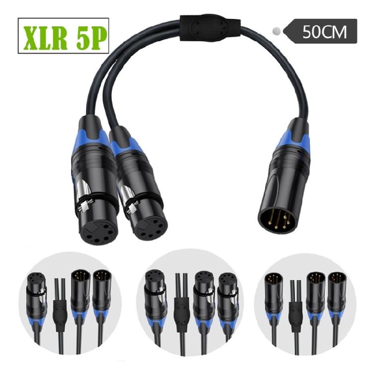 5Pin XLR Splitter Cable With Male And Female Connectors For Professional Music And Lighting Setup Micrphone Cable