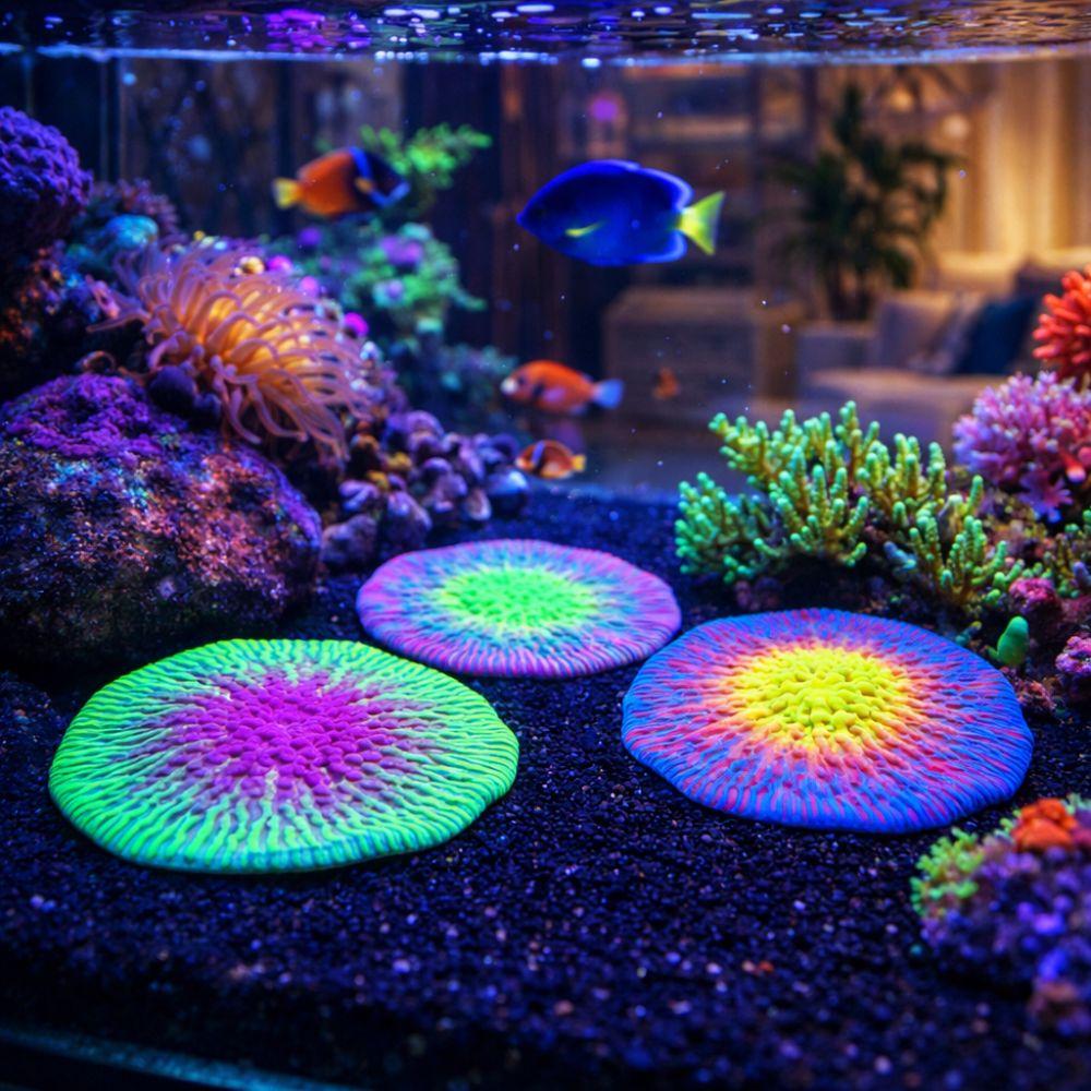 Decorative Realistic Silicone Coral Plant Colorful Fluorescence Luminous Coral Non-Toxic Artificial Plant Underwater World