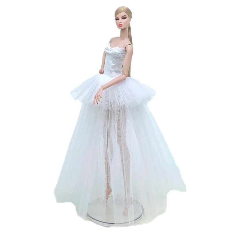 

Красочное модное платье для куклы Барби, одежда, многослойные свадебные платья 1/6, аксессуары для кукол BJD, детские игрушки «сделай сам» белый