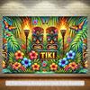 Tropical theme pattern, 2D backdrop cloth flag, party background tapestry, indoor and outdoor banner decoration