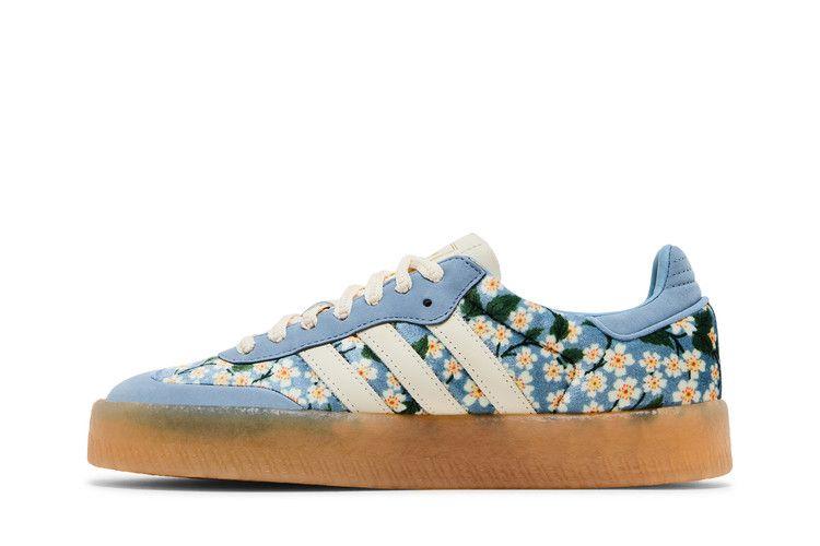adidas Sambae Liberty London Bordado Floral Azul Creme Branco (Mulheres