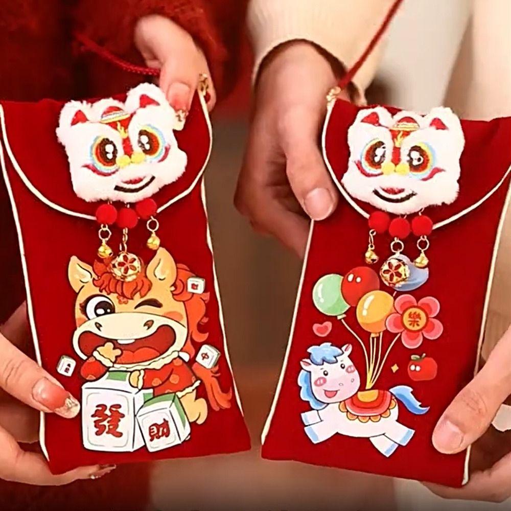 Chinese Style New Year Money Envelopes 2026 Horse Year Lucky Money Bag Money Pocket Kids Gift
