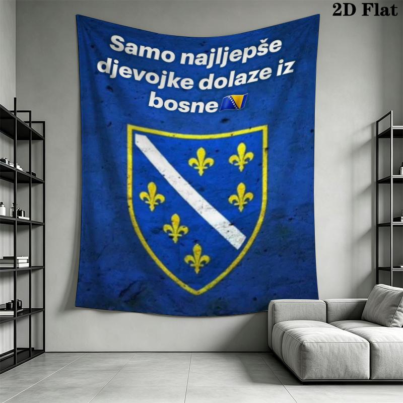 Bosnia and Herzegovina Wall Tapestry Aesthetic Wall Hanging Printed Fabric Blanket Decorative Tapestries for Bedroom Living Room Home Decor