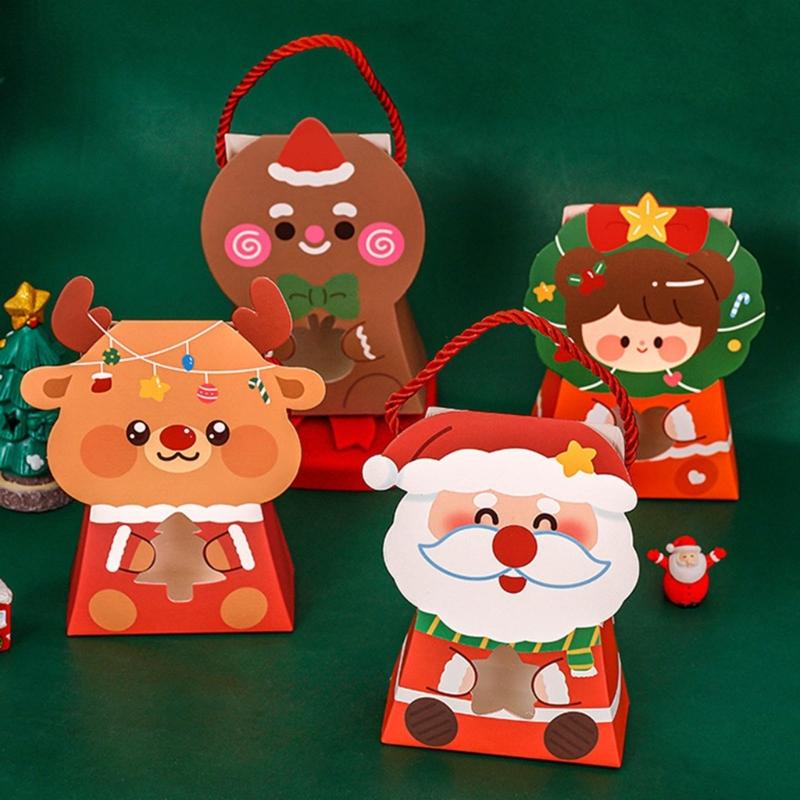 Festive Christmas Gift Boxes 10pcs Chocolate Candy Packaging Bags for Home Decor