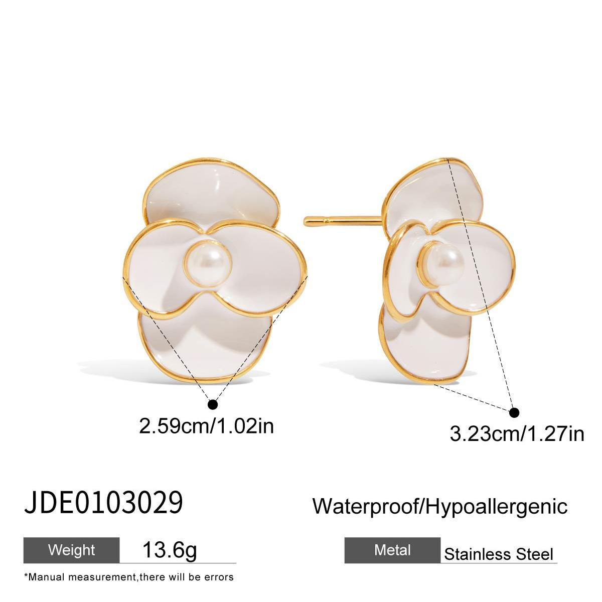 Jiedin European and American earrings stainless steel dripping flower stud earrings popular titanium steel jewelry