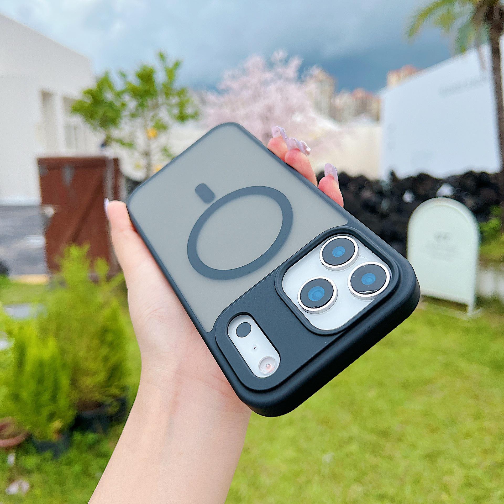 

Apple Frosted Skin-Feel Magnetic Case for iPhone 17 Pro Max/16/15/14/13 - Semi-Transparent & Drop-Proof 14 чёрный