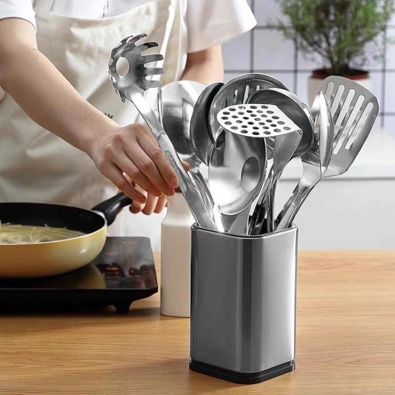 Classy Luxe 430 Stainless Steel Kitchen Utensil Holder Kitchen Cutlery Storage Utensil Organizer Kitchen Desktop Organizer Box