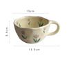 Creative Hand Pinched Irregular Flower Coffee Mugs with Handle Korean Style Ceramic Mug Breakfast Oatmeal Milk Tea Cup Drinkware