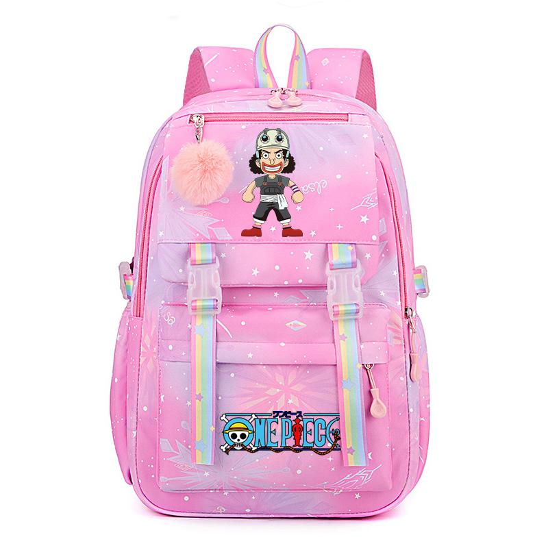 Anime One Piece Batoh Roztomilý Dámský Vodotěsný Batůžek pro Studenty, Teenagery, Děti, Narozeninové Dárky, Aktovka, Dámská Cestovní Volnočasová Taška, Ruksak, Mochila