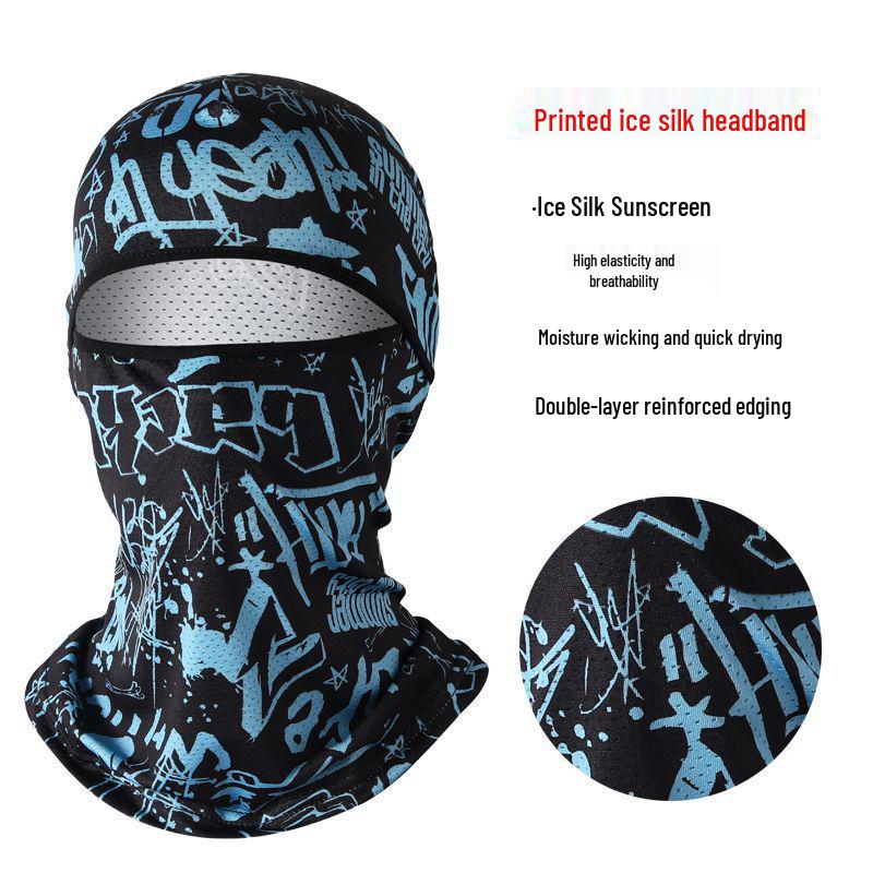 

Men s Sun Protection Ice Silk Headwear: Cycling, Fishing, Welding Neck Scarf & Helmet Liner One Size