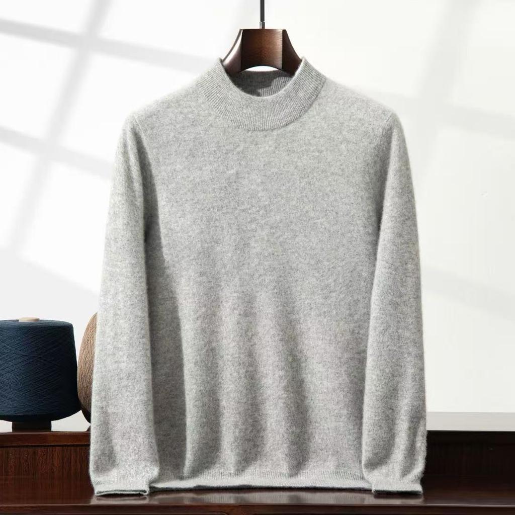 New thickened cashmere sweater semi-turtleneck sweater with cashmere bottoming knitted sweater