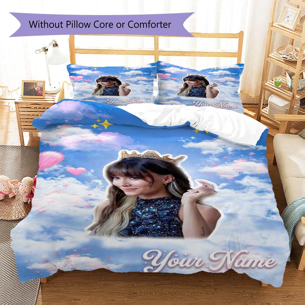 Aitana Custom Name Pattern Bedding,Quilt Set Quilt Cover Pillowcase Home Birthday Gift(1 * Duvet Cover + 2 * Pillowcase, Without Core)
