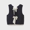 Autumn 2025 Sleeveless Knitted Vest with French-Inspired Bow Detail