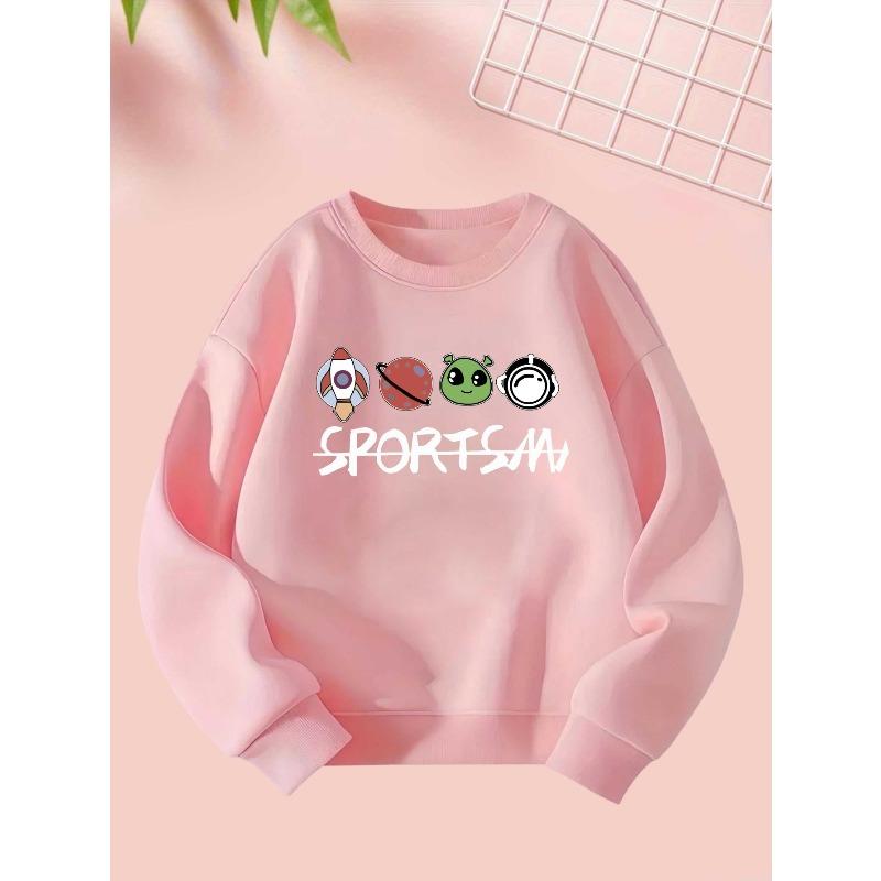 2025 9 29 Sportsm Girls Autumn And Winter Fashion Sweatshirt Creative Christmas Elements Casual Long Sleeve Sweatshirt Round Neck,