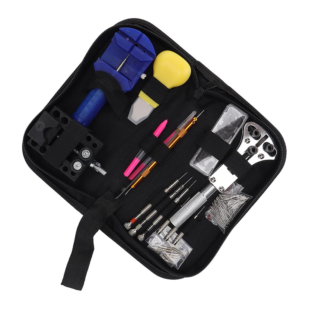 144pcs Complete Watch Repairing Kit Watch Strap Battery Gasket Opener Battery Changing Tool Kit