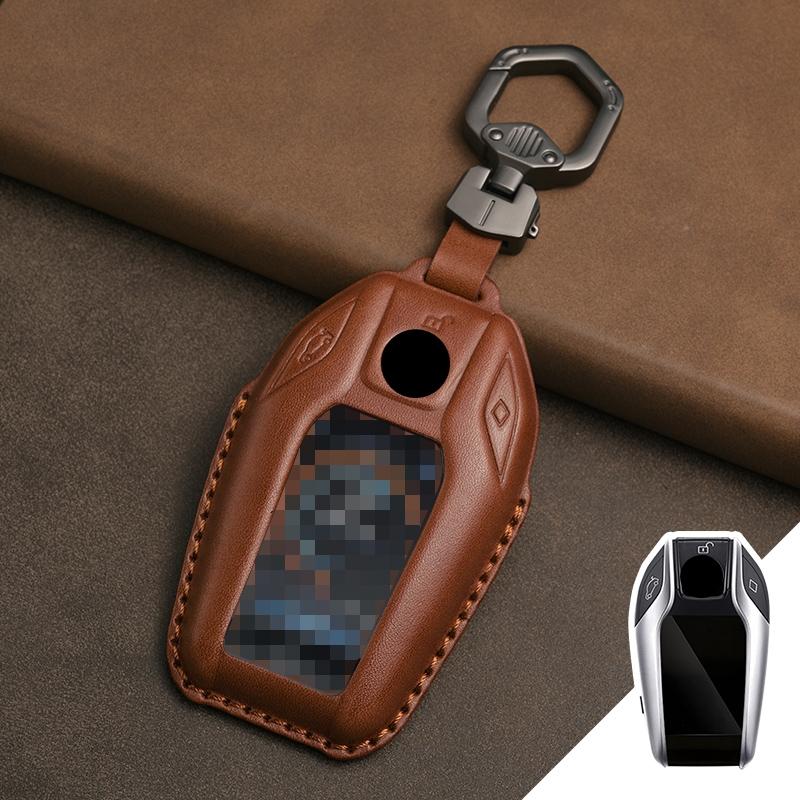 Geeignet für BMW LCD Schlüsselanhänger Neue 5er Reihe 535/7er Reihe 730li/740/X3/X5/X7 Leder Autotasche