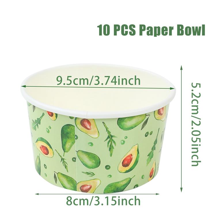 10pcs Paper Cups Dessert Cup High Quality Cartoon Small Disposable Ice Cream Bowl Food Glasses Strawberry Birthday Party Favors