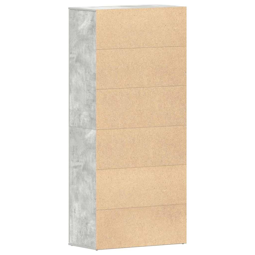 Shoe Cabinet with Door Concrete Grey 80 x 39 x 178 cm Engineered Wood