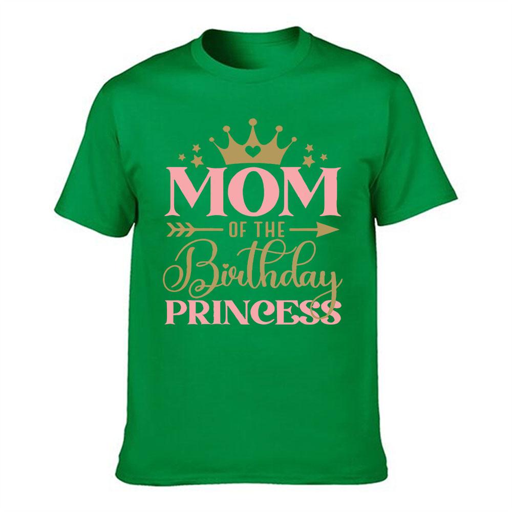 Mom Of The Birthday Princess Cotton Unisexs Tshirt Parent Birthday Party Matching Top