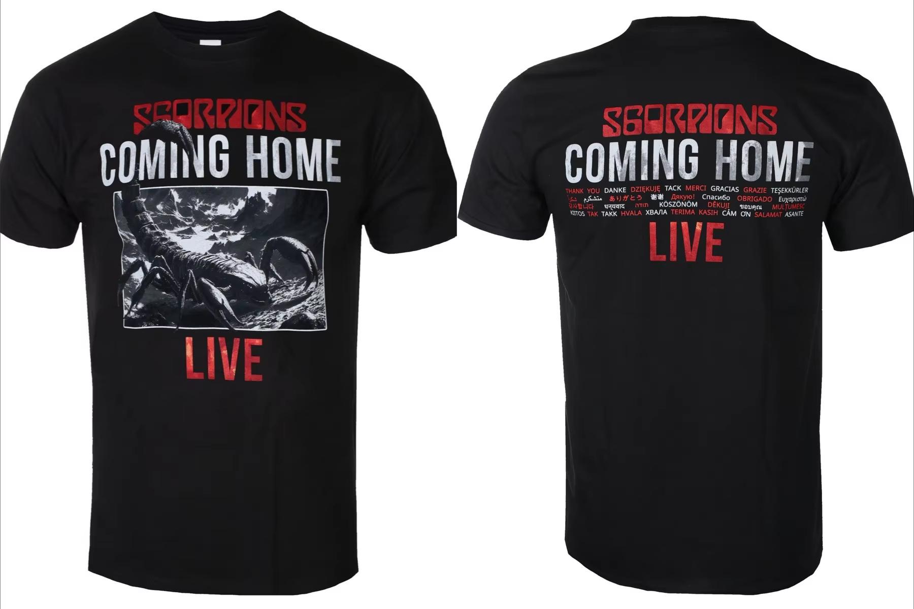 Scorpions Coming Home Live TShirt Mens and Womens Short Sleeve Metal Band Y2k Tops Brand Tshirt Summer Men Clothing S
