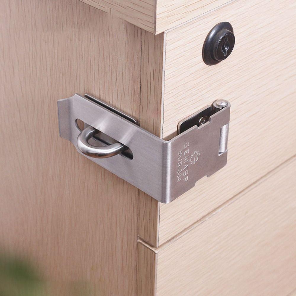 90° Lock Plate Buckle Anti-theft Clasp Lock Easy To Install Padlock Hasp Cabinet